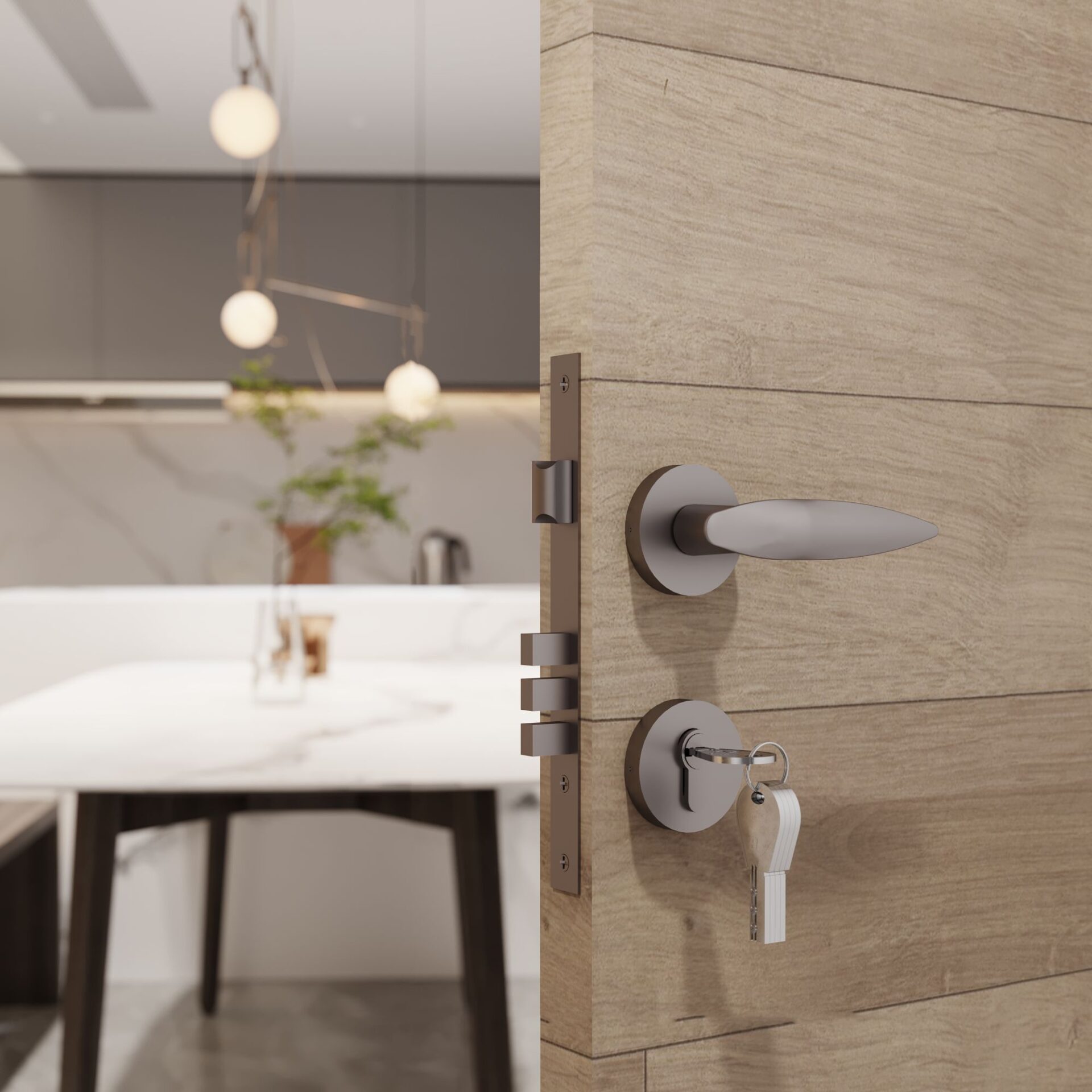 Flybird Interior Brass Mortise Handle FB-MOON