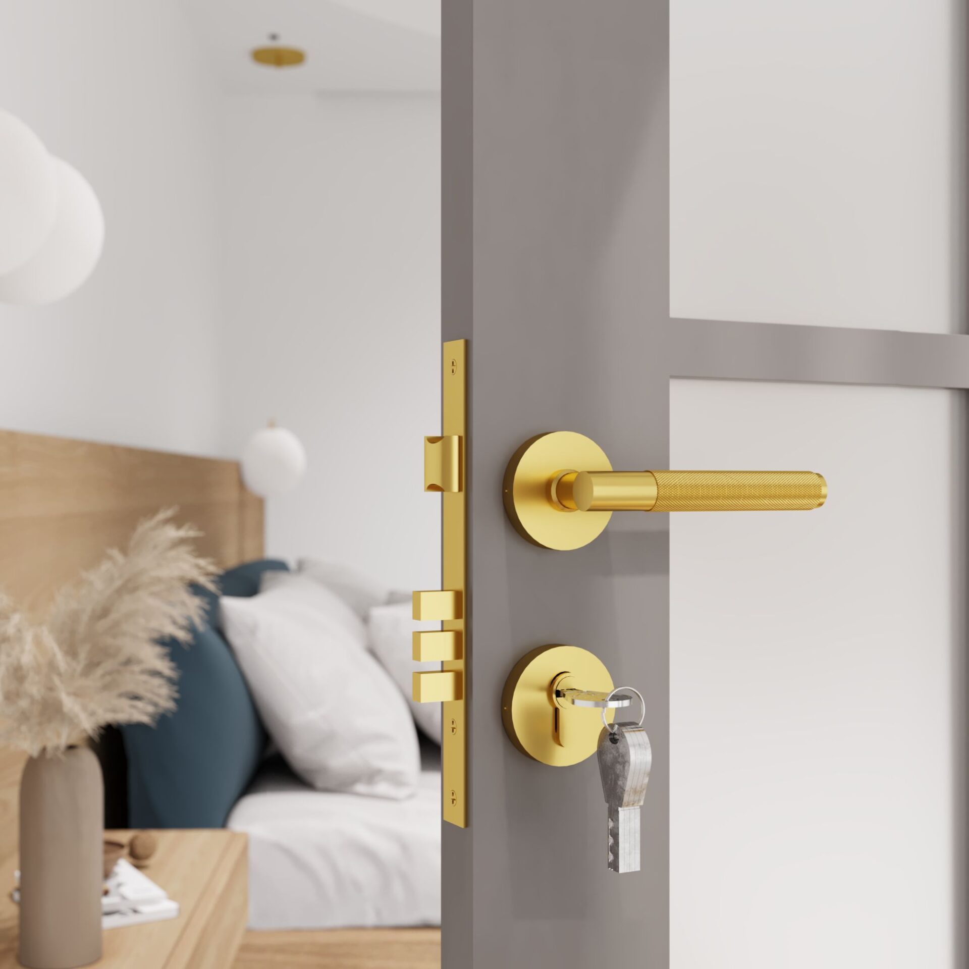 Flybird Interior Brass Mortise Handle FB-SKOLL