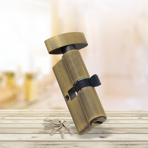 Flybird Interior Lock Body FB-Coin-Cylinder-With-One-Side-Knob & One Side Key