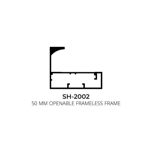 Flybird Interior Aluminium Profile 50 MM Openable Frameless Frame SH-2002