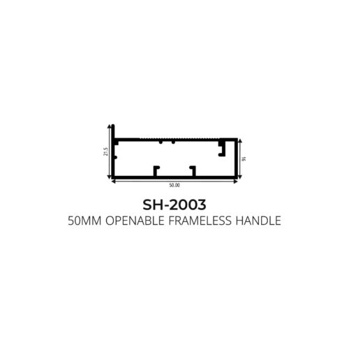 Flybird Interior Aluminium Profile 50MM Openable Frameless Handle SH-2003