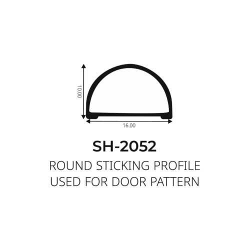 Flybird Interior Aluminium Profile ROUND STICKING PROFILE USED FOR DOOR PATTERN SH-2052