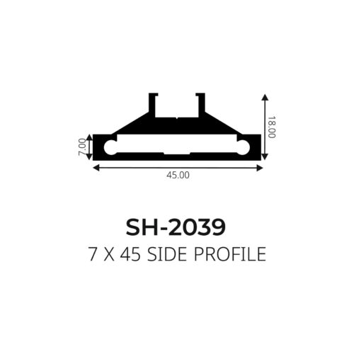 Flybird Interior Aluminium Profile 7 X 45 SIDE PROFILE SH-2039